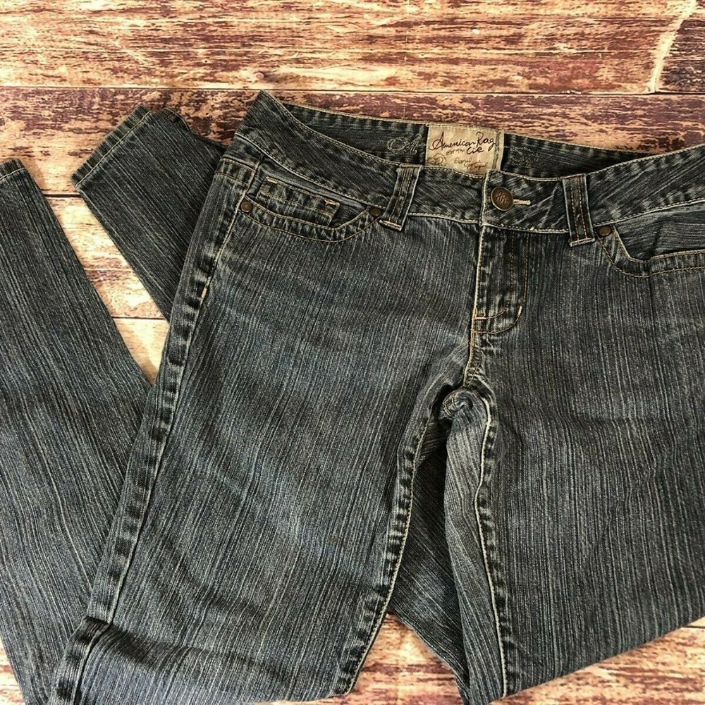 American Rag Women Jeans Size 7R Straight Drk Blue